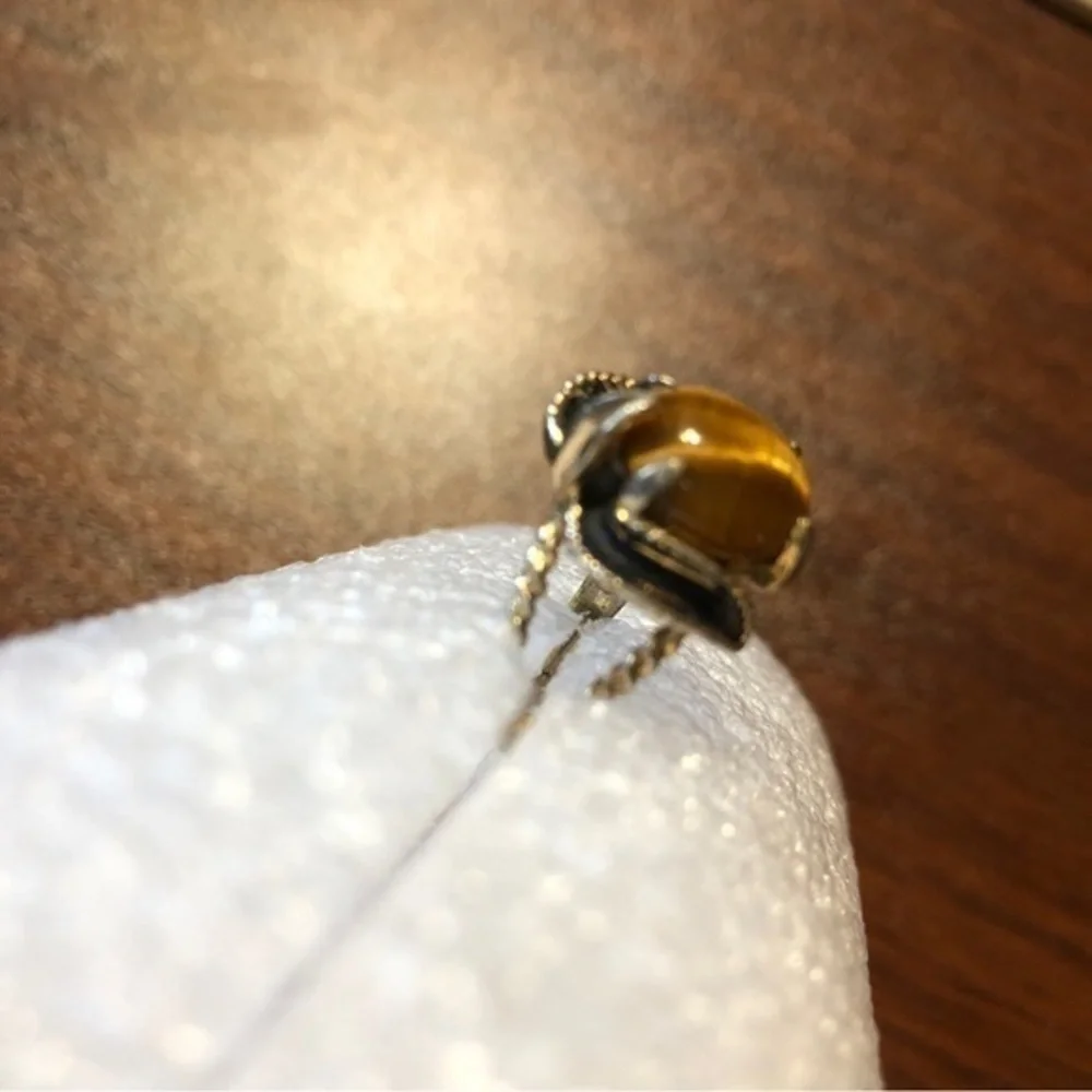 Antique tiger eye twist rope‎ band ring